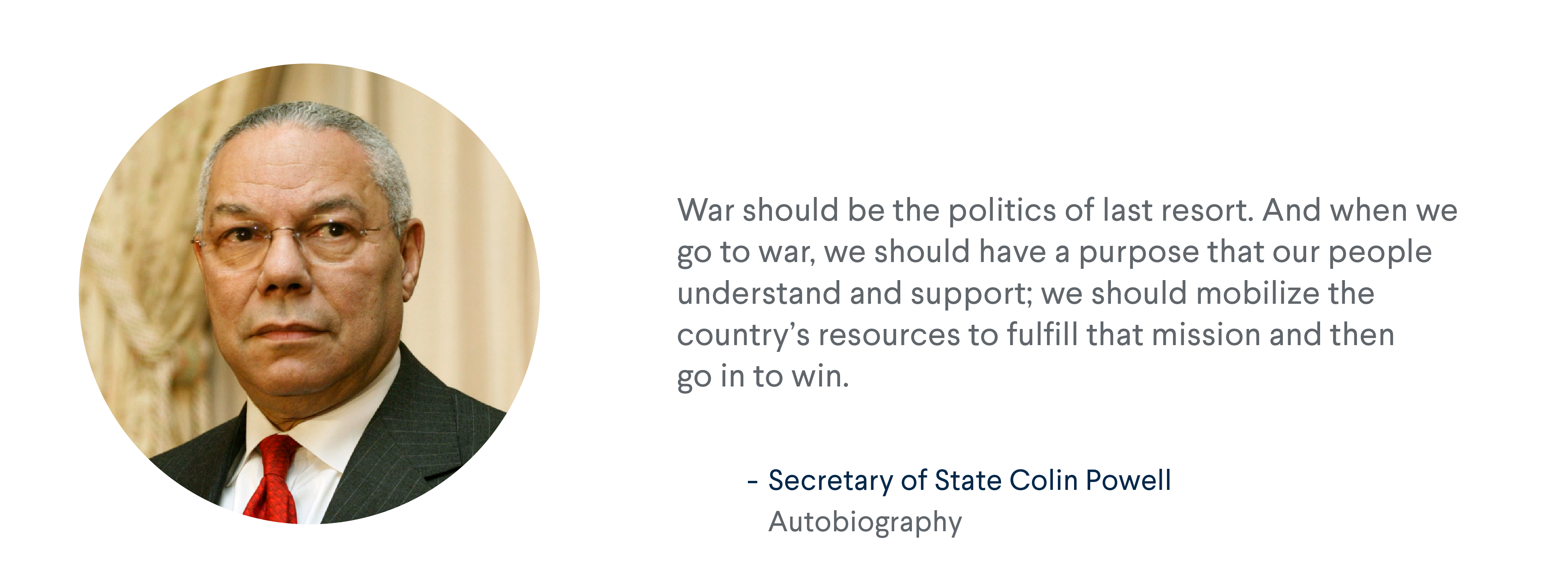 Quote from Secretary of State Colin Powell