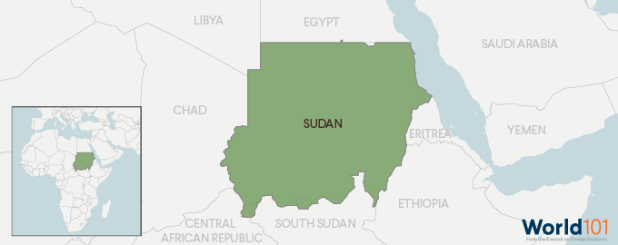 This map shows where Sudan is in relation to Africa.  For more info contact us at cfr_education@cfr.org.