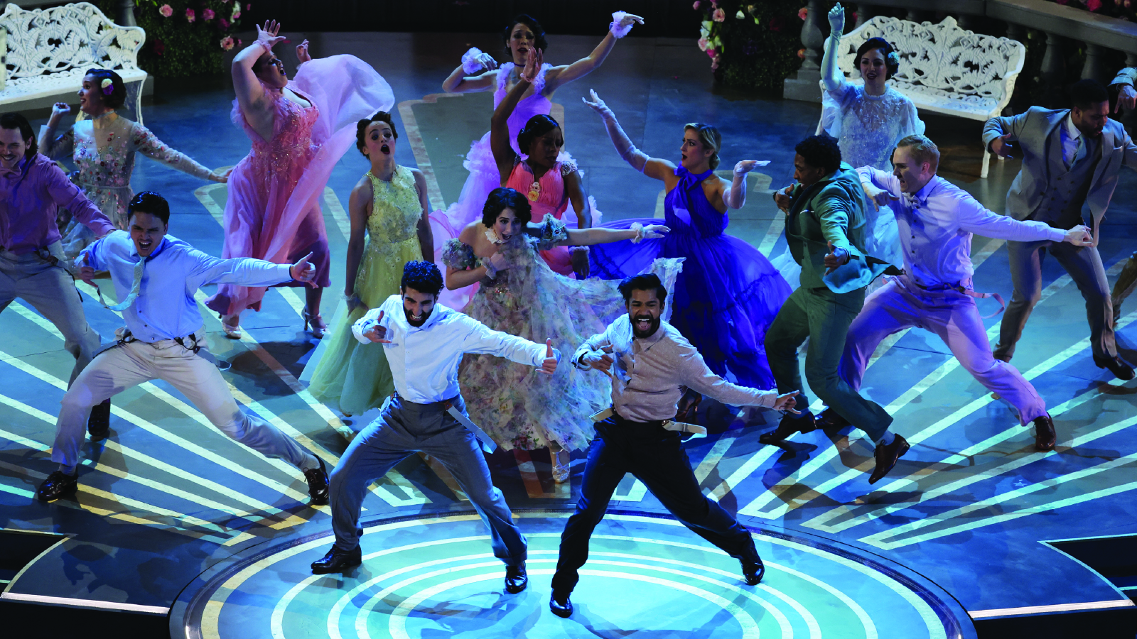 Rahul Sipligunj and Kaala Bhairava perform "Naatu Naatu" from "RRR" during the Oscars show at the 95th Academy Awards in Hollywood, Los Angeles, California, U.S., on March 12, 2023. 