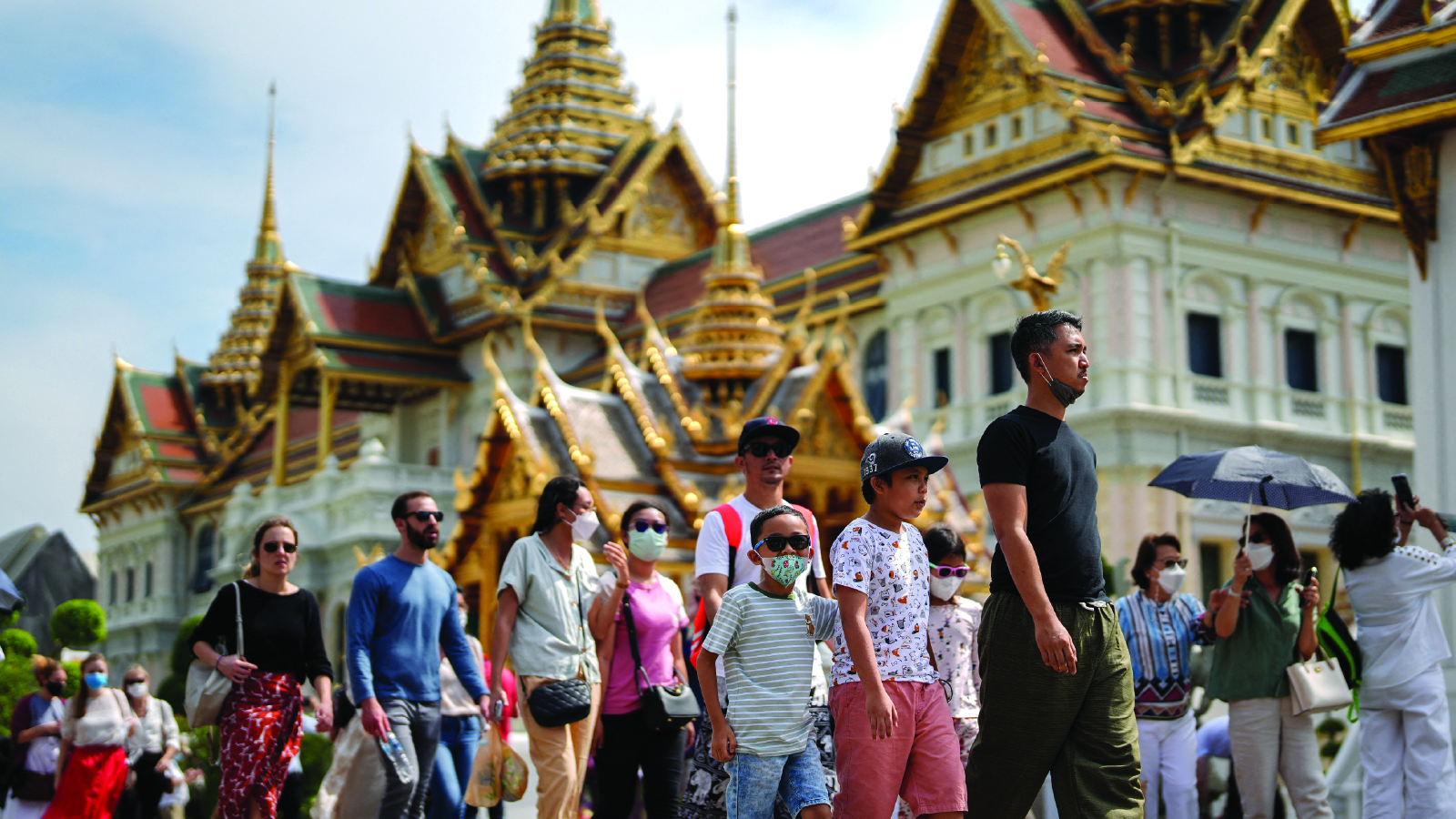 Tourists visit the Grand Palace, a top tourist attraction in Bangkok, Thailand, on January 7, 2023.