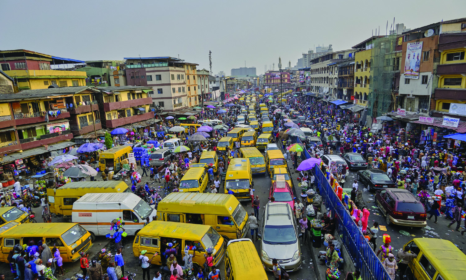 A view of bustling city life in Lagos, Nigeria on December 25, 2020. 
