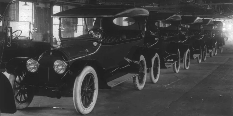 Dubbed by Henry Ford as the "universal car," between 1908 and 1927 more than fifteen million Model T's are built and sold.