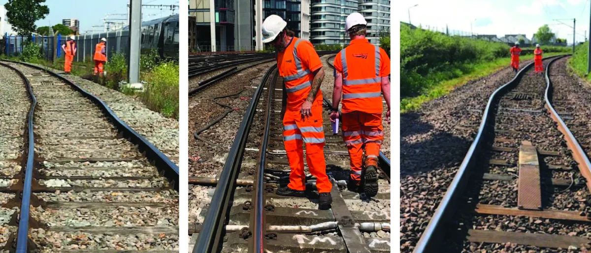 Rail workers repaired tracks in Suffolk, United Kingdom, where the hottest rail reached 143.6°F 