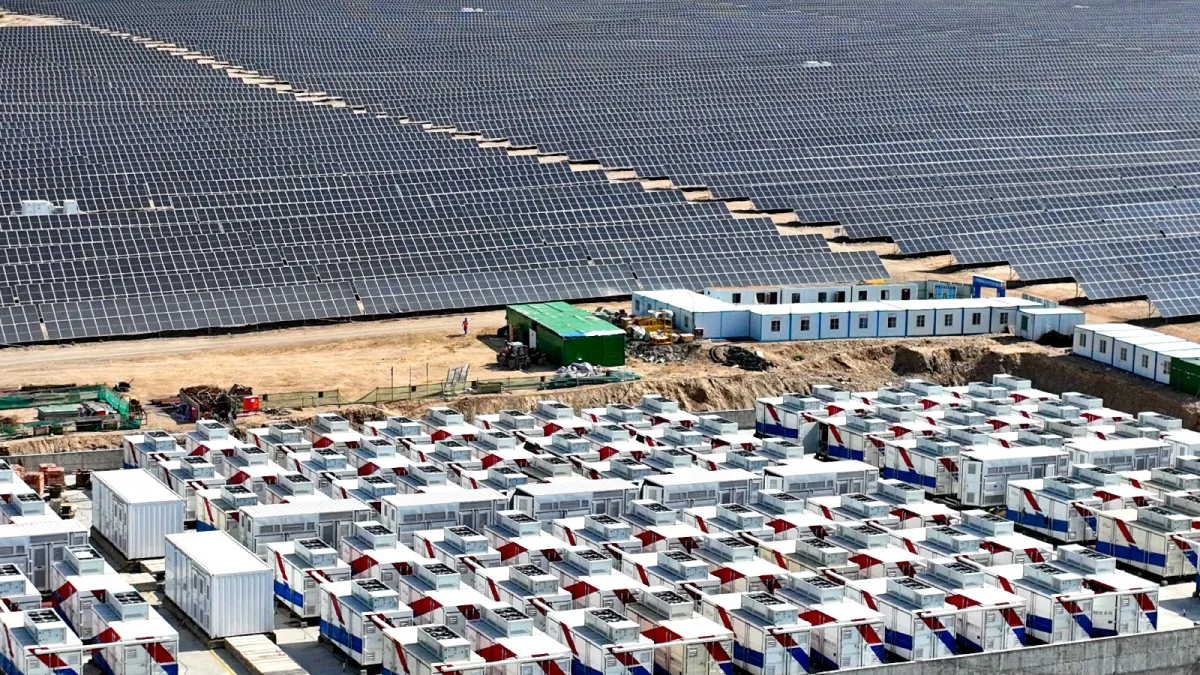 A new energy storage project by Source Energy Technology under construction in Zhangye, China, on June 27, 2024.