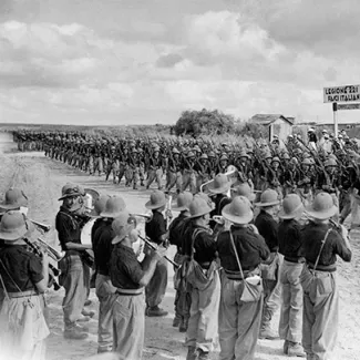 A group of Italian soldiers in Ethiopia in 1935 during the Second Italo-Ethiopian War. 