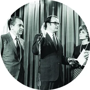 William Ruckelshaus swears in as the first Administrator of the U.S. Environmental Protection Agency with President Richard Nixon, on December 4, 1970.