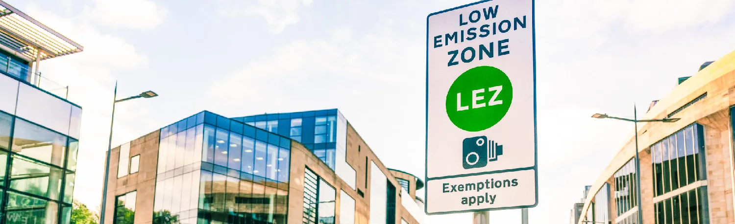 a low emission zone road sign